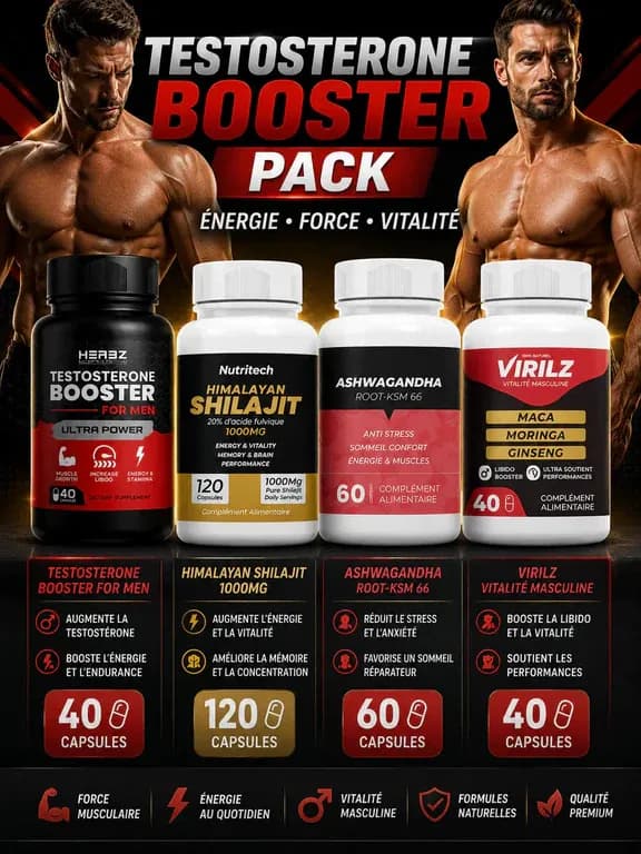 Pack For Men — 2 Testo Booster Herbz + Ashwagandha + Shilajit